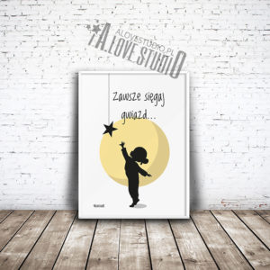 plakaty dla dzieci do pokoju dziewczynki księżyc gwiazda alovestudio