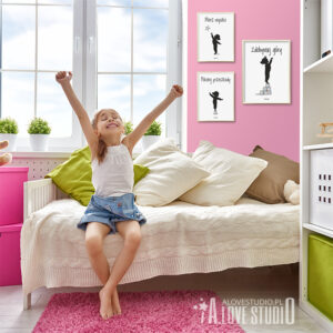 plakaty dla dzieci do pokoju dziewczynki mierz wysoko