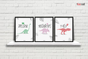 plakaty dekoracje do pokoju dziecięcego chłopca dinozaury a