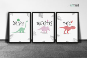 plakaty dekoracje do pokoju dziecięcego chłopca dinozaury d