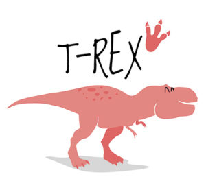 t-rex plakaty do pokoju chłopca dinozaury
