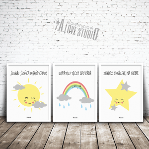 plakaty dla dzieci słońce tęcza gwiazdka alovestudio pl