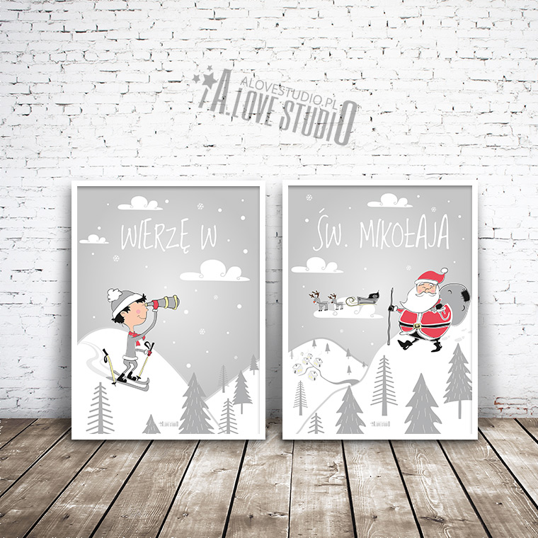 Darmowe plakaty z Mikołajem do druku Święty Mikołaj Alovestudio