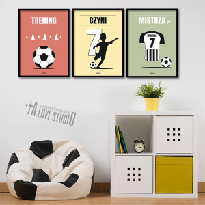 plakaty piłkarz dla dzieci piłkarskie trening czyni mistrza 2