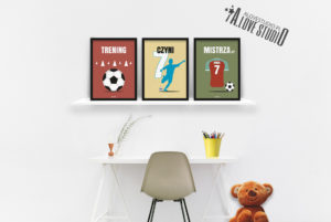 plakaty piłkarz dla dzieci piłkarskie trening czyni mistrza b