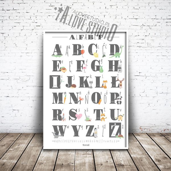 alfabet dla dzieci abecadło plakat alovestudio.pl 1