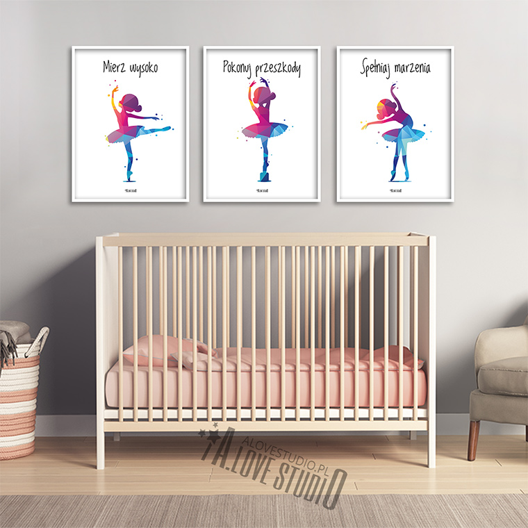 plakaty dla dzieci baletnica ballerina alovestudio b
