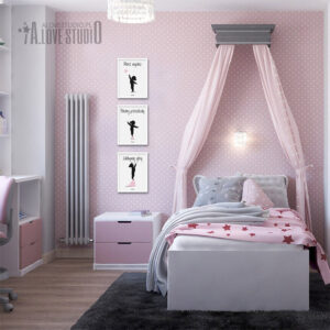 www.alovestudio.pl plakaty pokój dziewczynki róż różowy mierz wysoko alovestudio pl