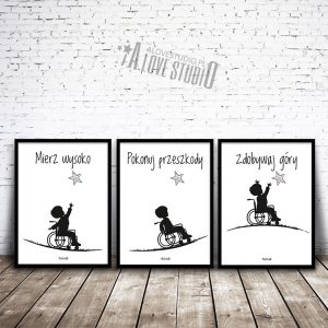 plakaty dla dzieci chłopiec na wózku inwalidzkim alovestudio pl