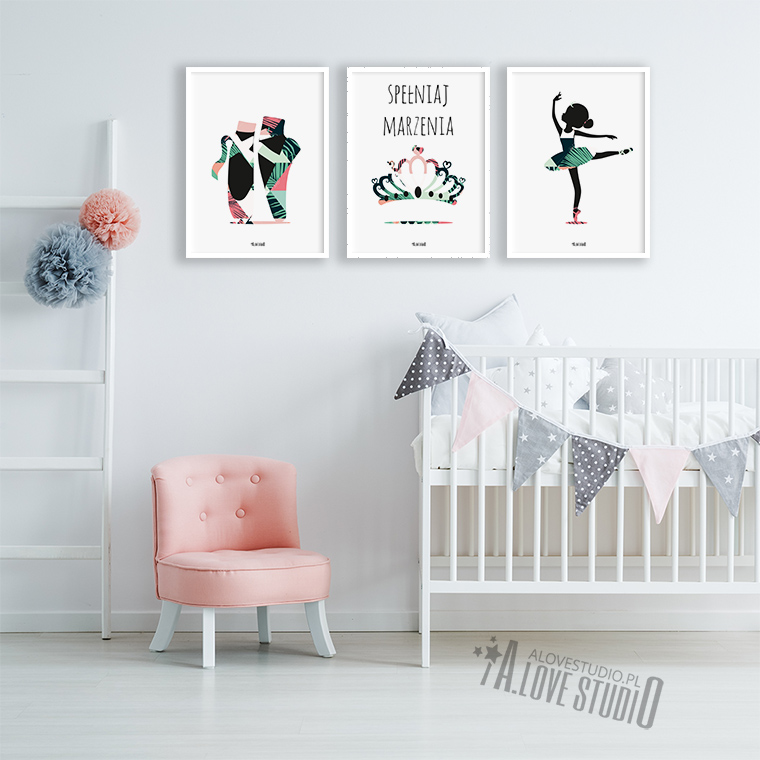 Plakaty dla dzieci pokój dziewczynka baletnica ballerina vb alovestudio pl 3