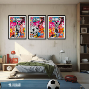Plakaty piłkarskie na ścianę piłka nożna grafika 2